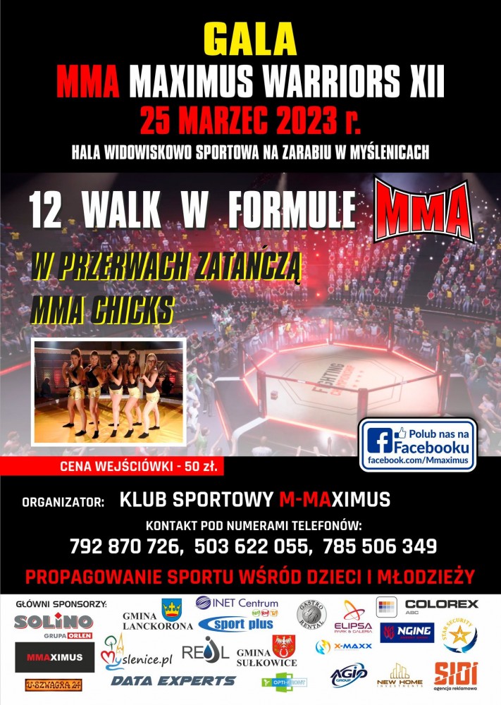 GALA MMA MAXIMUS WARRIORS XII - Myslenicka24.pl